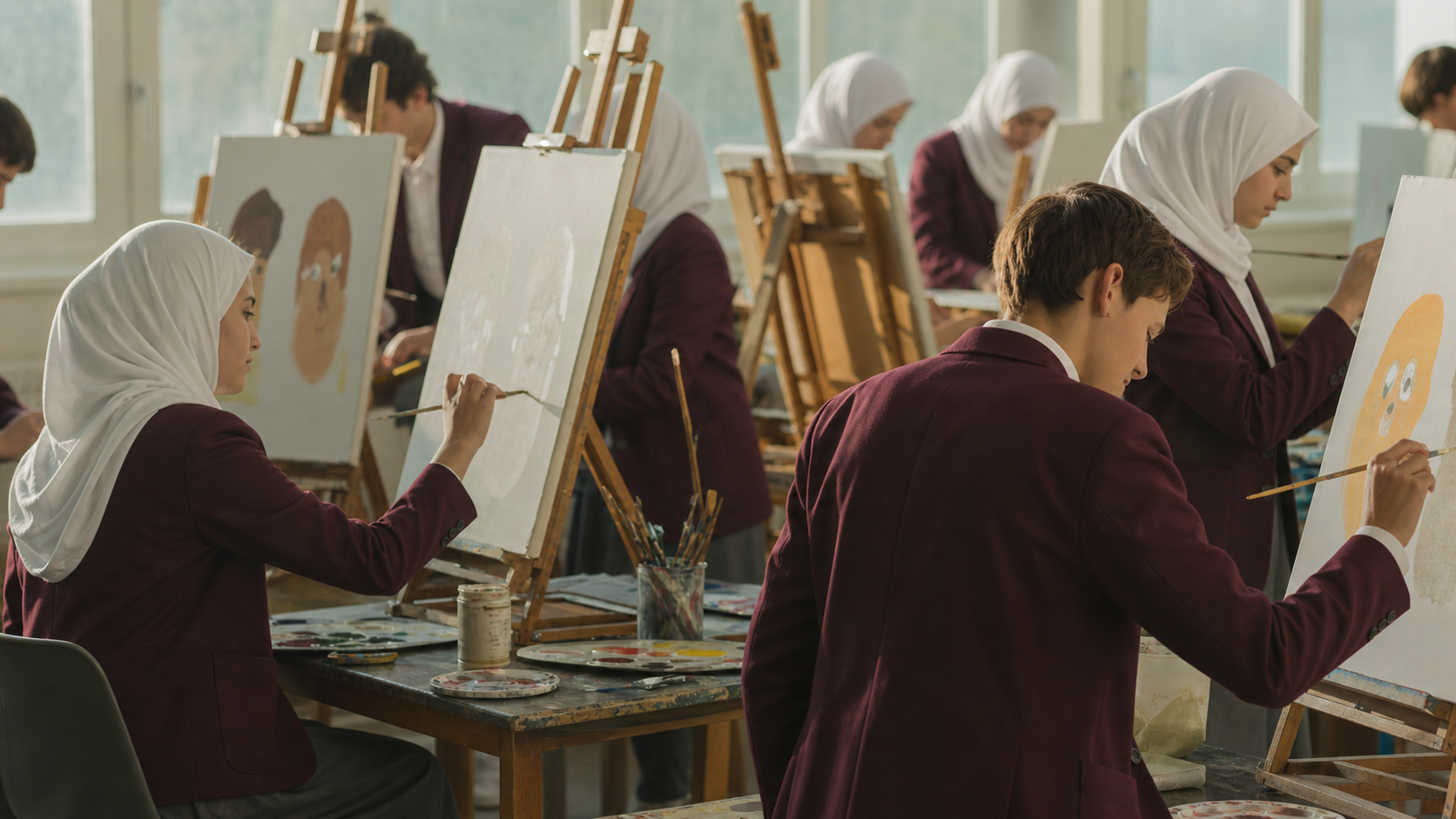 Year 10A Visual Arts classroom in studio practice